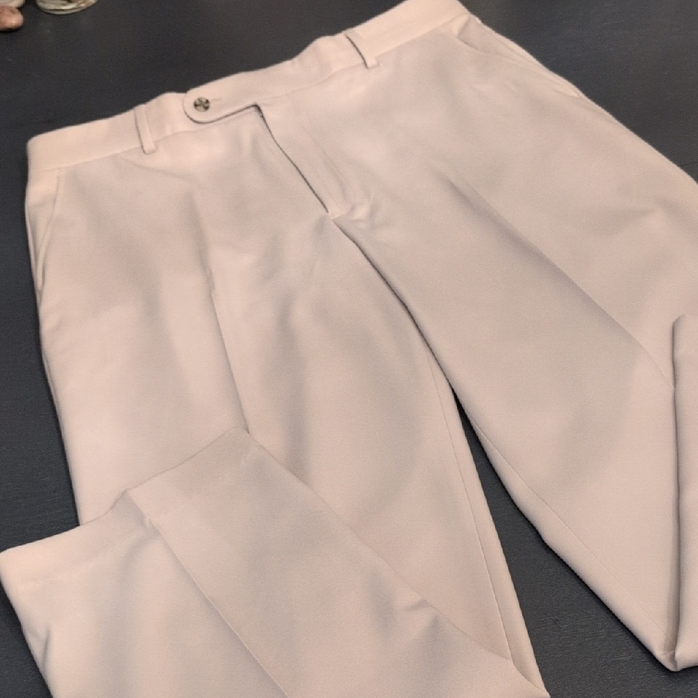 Men's Elegant Cream Dress Pants